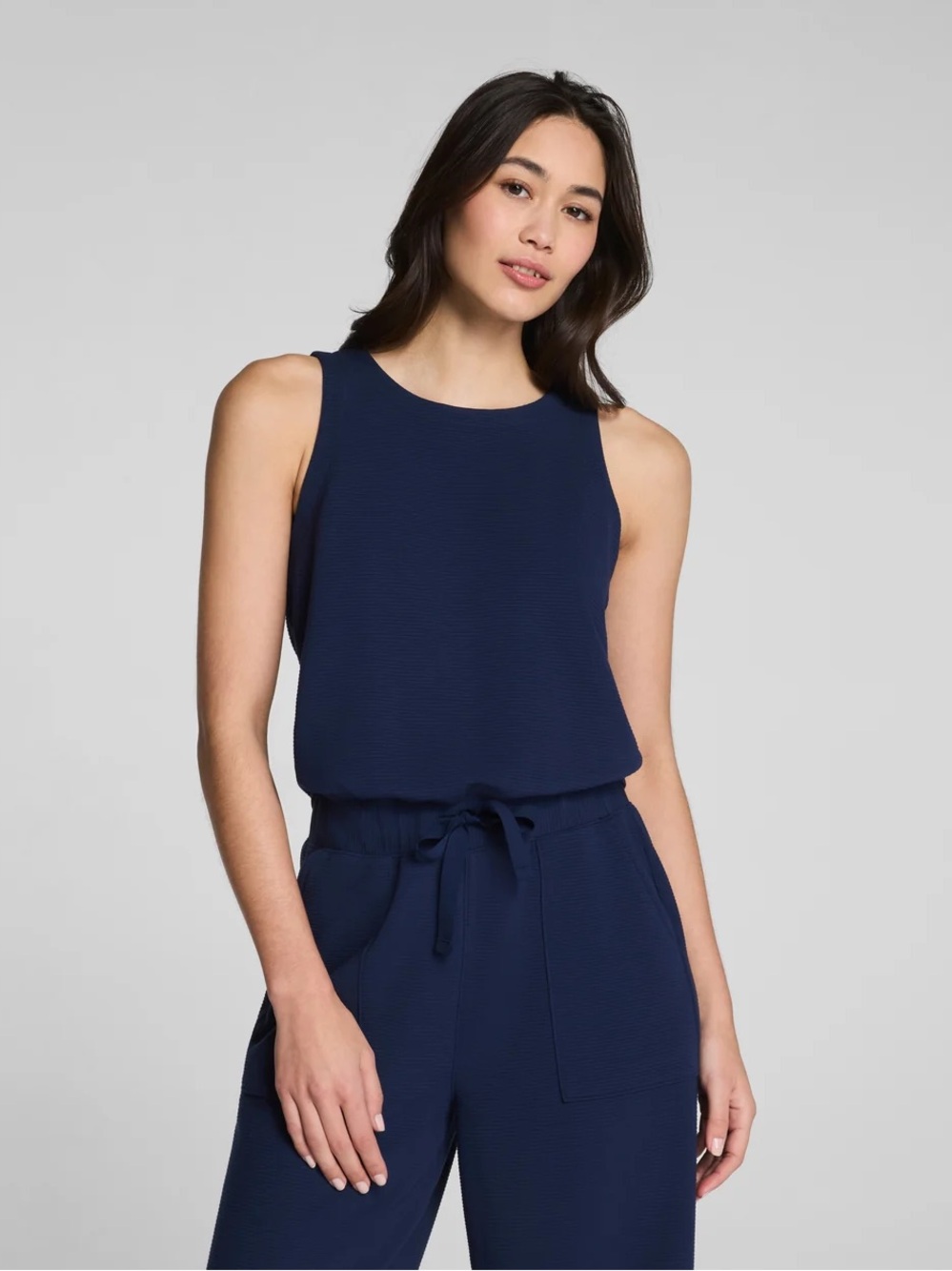 NWT - SPANX AirEssentials French Rib Sleeveless Jumpsuit – Navy – Small Petite